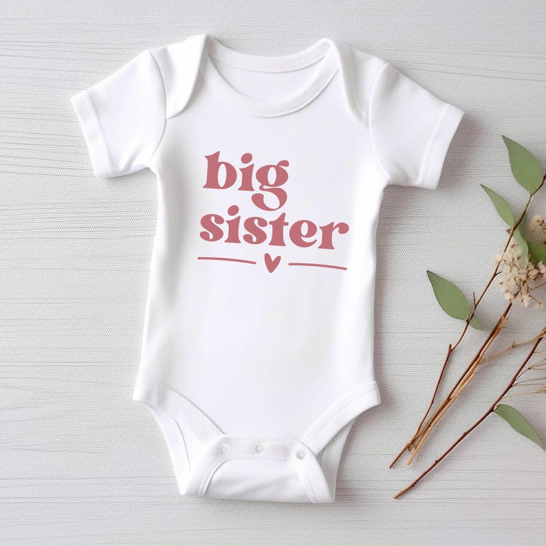 Big Sister Baby Shirt, Adorable Big Sister Gift for Girls, Pregnancy Announcement Pullover