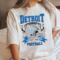 Detroit Football Vintage Short Sleeve Shirt, Classic Football Shirt