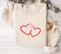 Valentine's Day Love Sweatshirt, Love Heart Graphic Sweatshirt