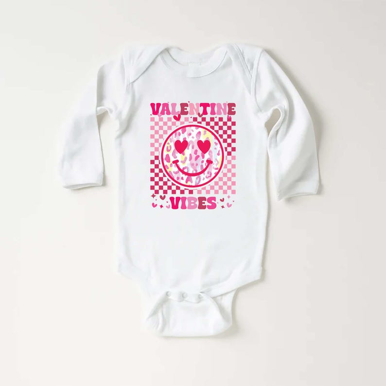 Valentine Vibes Baby Bodysuit, Heart Valentine's Day Outfit