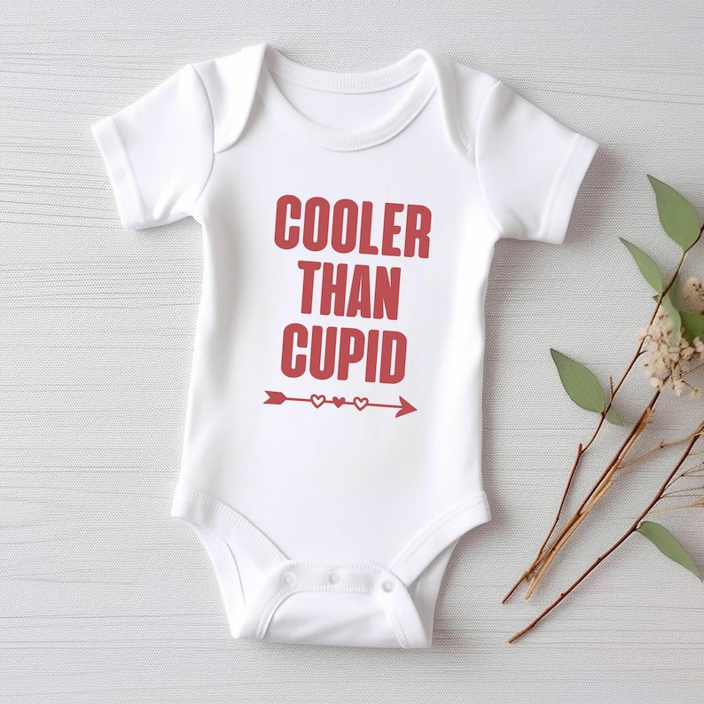 Cooler Than Cupid Baby Shirt, Cute Valentine Day Kids Outfit