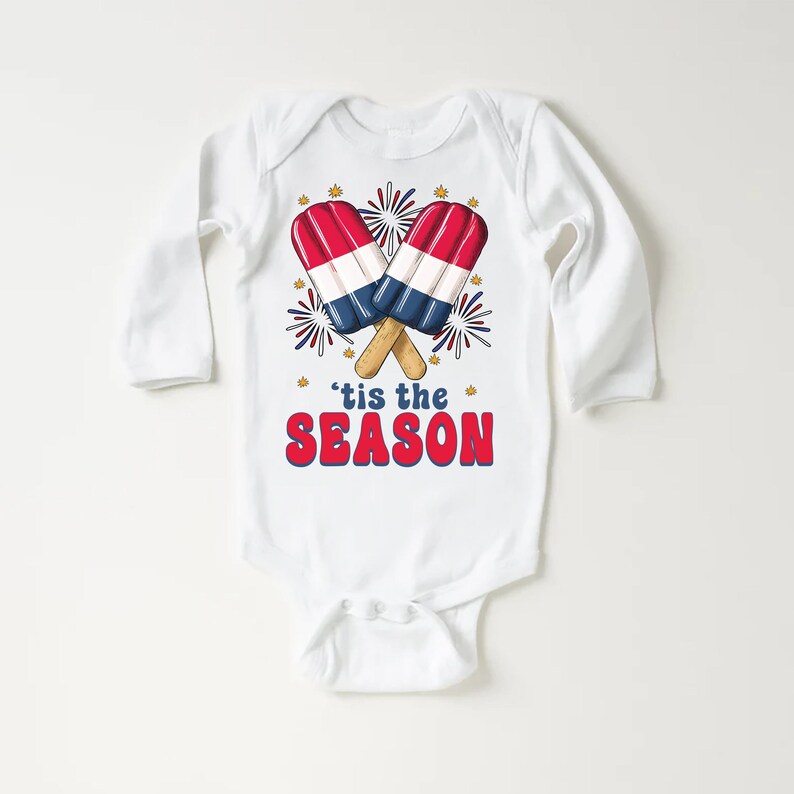 4th of July Baby Baby Shirt, Fireworks Ice Cream Baby Outfit