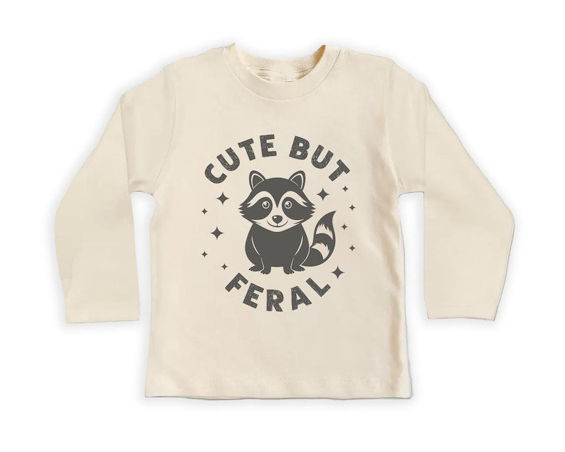 Cute But Feral Baby Shirt, Meme-Inspired Gift for Kids and Toddlers