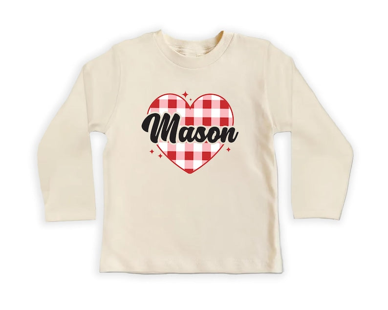 Heart Valentine's Day Baby Bodysuit, Custom Kids Valentine's Baby Pullover