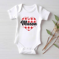 Heart Valentine's Day Baby Bodysuit, Custom Kids Valentine's Baby Pullover