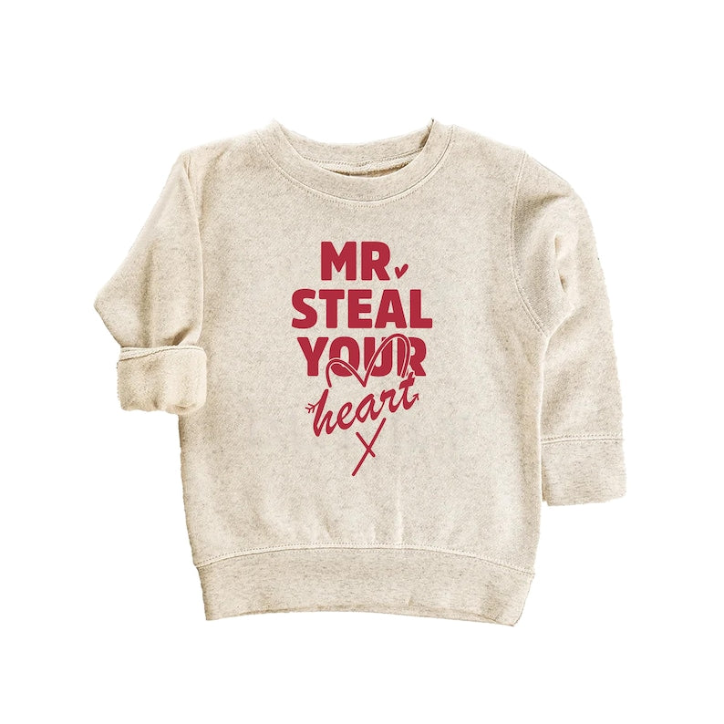 Mr. Steal Your Heart Baby Sweatshirt, Adorable Boy Valentine Pullover