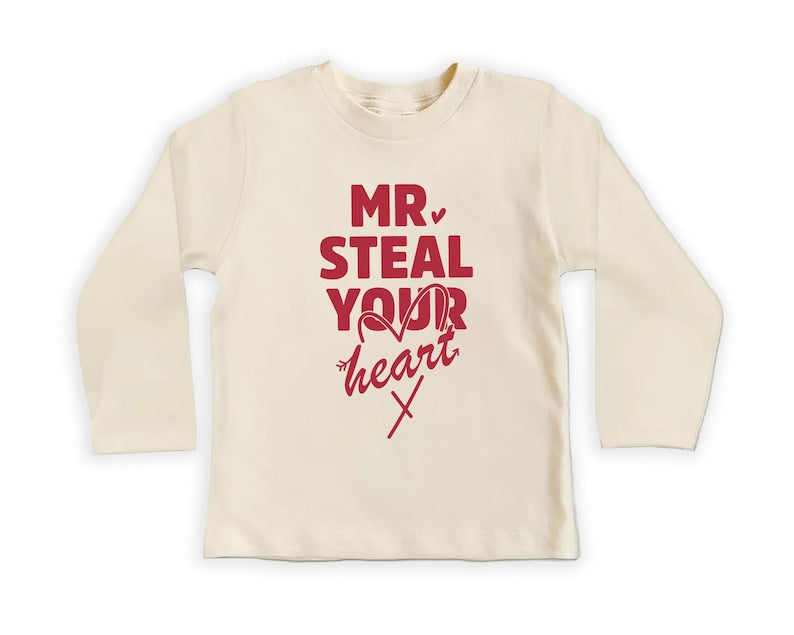 Mr. Steal Your Heart Baby Sweatshirt, Adorable Boy Valentine Pullover