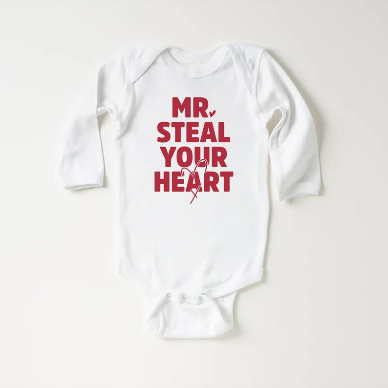 Mr. Steal Your Heart Baby Shirt, Adorable Boy Valentine Pullover
