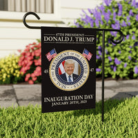 Trump Inauguration 2025 Garden Flag, 12x18 Inch Double Sided, JD Vance Lawn Flag, 45 47 President Donald Trump Flag, Trump Inauguration Flag