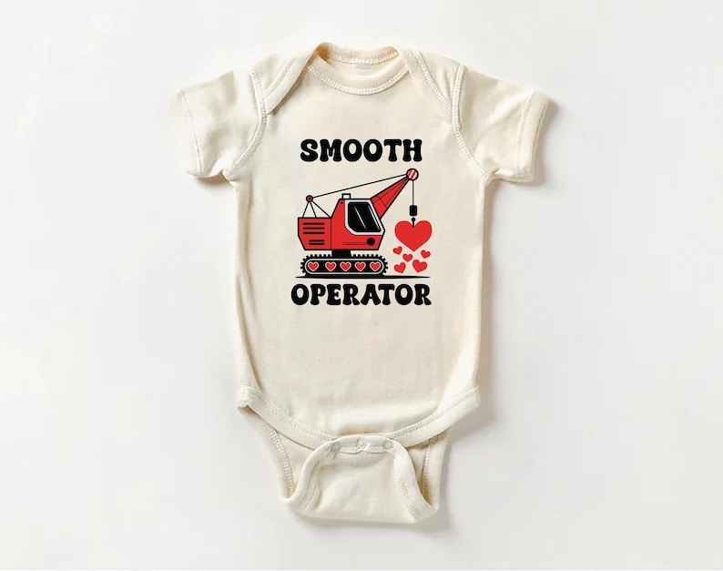 Construction Valentine Baby Bodysuit, First Valentines Day Outfit