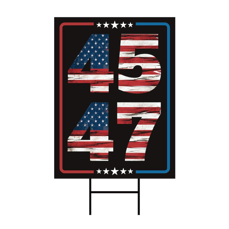 Trump Inauguration 2025 Yard Sign - JD Vance Lawn Sign, 45 47 President Donald Trump Sign, Trump Inauguration Yard Sign with Metal H-Stake
