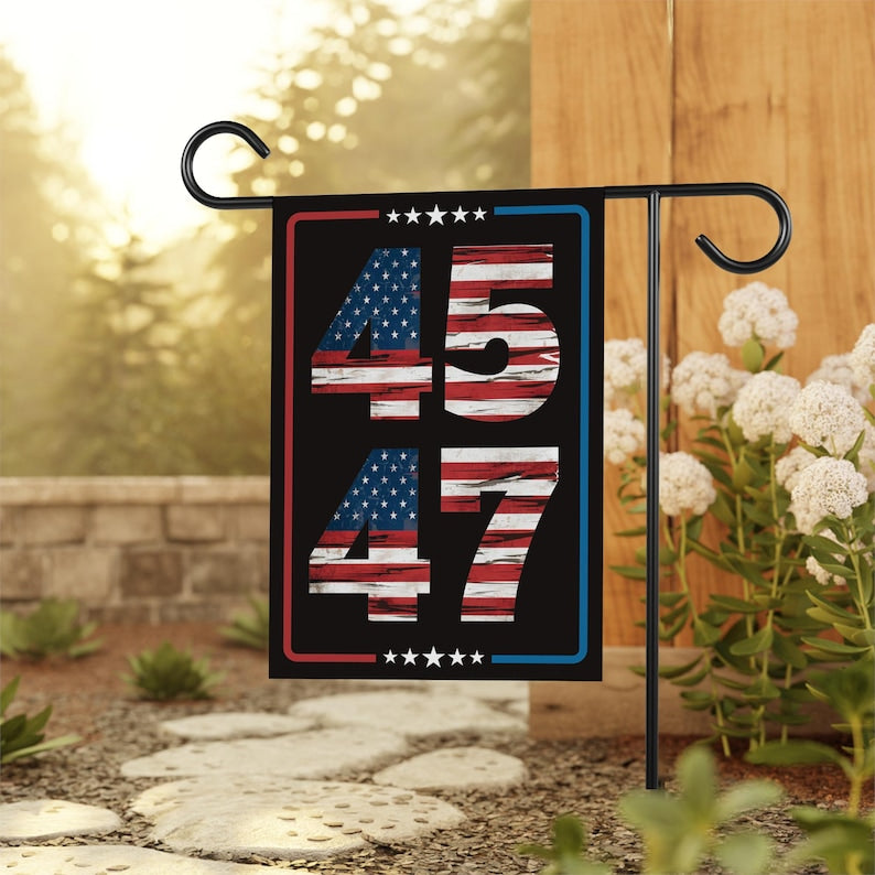 Trump Inauguration 2025 Garden Flag, 12x18 Inch Double Sided, JD Vance Lawn Flag, 45 47 President Donald Trump Flag, Trump Inauguration Flag