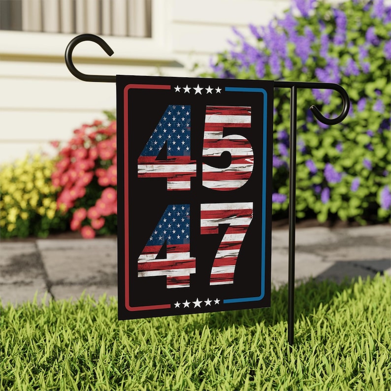 Trump Inauguration 2025 Garden Flag, 12x18 Inch Double Sided, JD Vance Lawn Flag, 45 47 President Donald Trump Flag, Trump Inauguration Flag