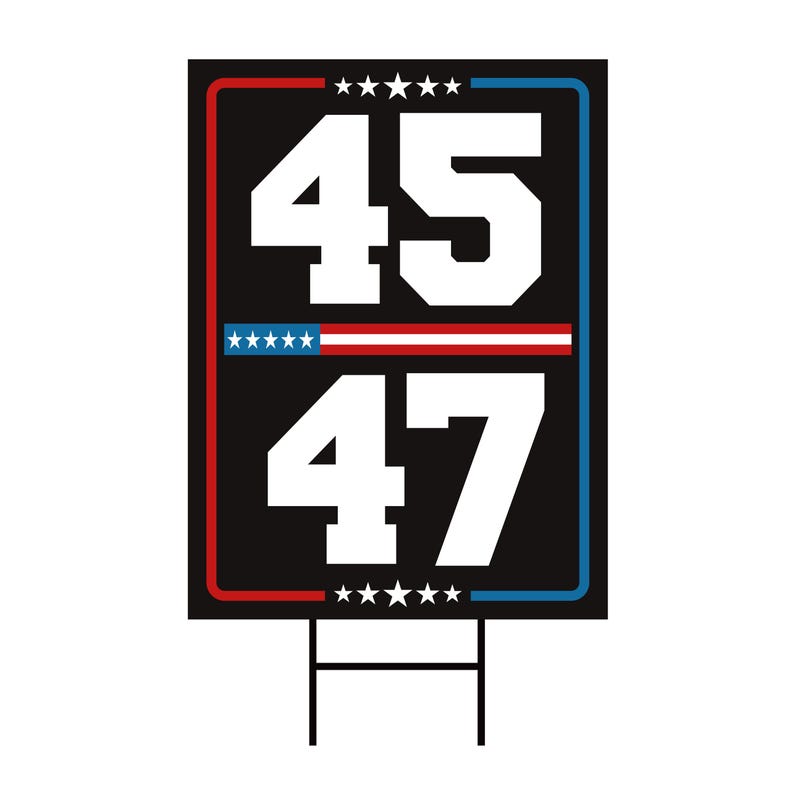 Trump Inauguration 2025 Yard Sign - JD Vance Lawn Sign, 45 47 President Donald Trump Sign, Trump Inauguration Yard Sign with Metal H-Stake