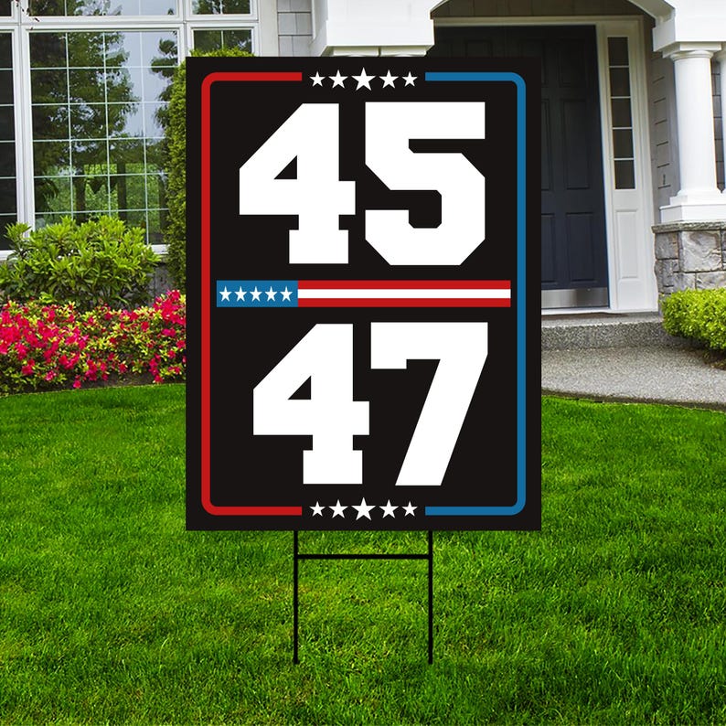 Trump Inauguration 2025 Yard Sign - JD Vance Lawn Sign, 45 47 President Donald Trump Sign, Trump Inauguration Yard Sign with Metal H-Stake