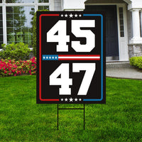 Trump Inauguration 2025 Yard Sign - JD Vance Lawn Sign, 45 47 President Donald Trump Sign, Trump Inauguration Yard Sign with Metal H-Stake