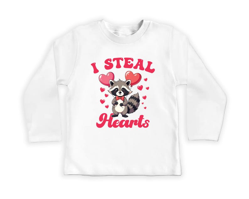 I Steal Hearts Baby Sweatshirt, Cute Animal Valentine Outfit