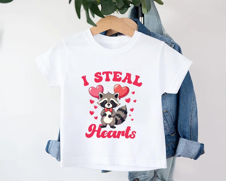 I Steal Hearts Baby Sweatshirt, Cute Animal Valentine Outfit
