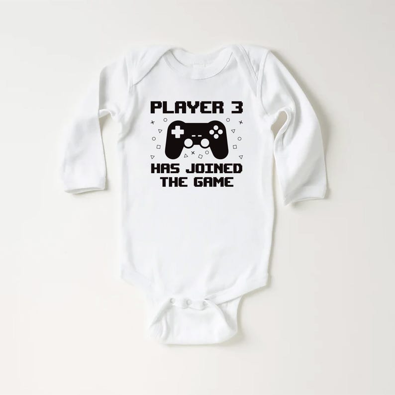 Player 3 Has Joined the Game Baby Bodysuit, Newborn Gift