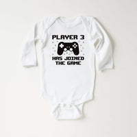 Player 3 Has Joined the Game Baby Bodysuit, Newborn Gift