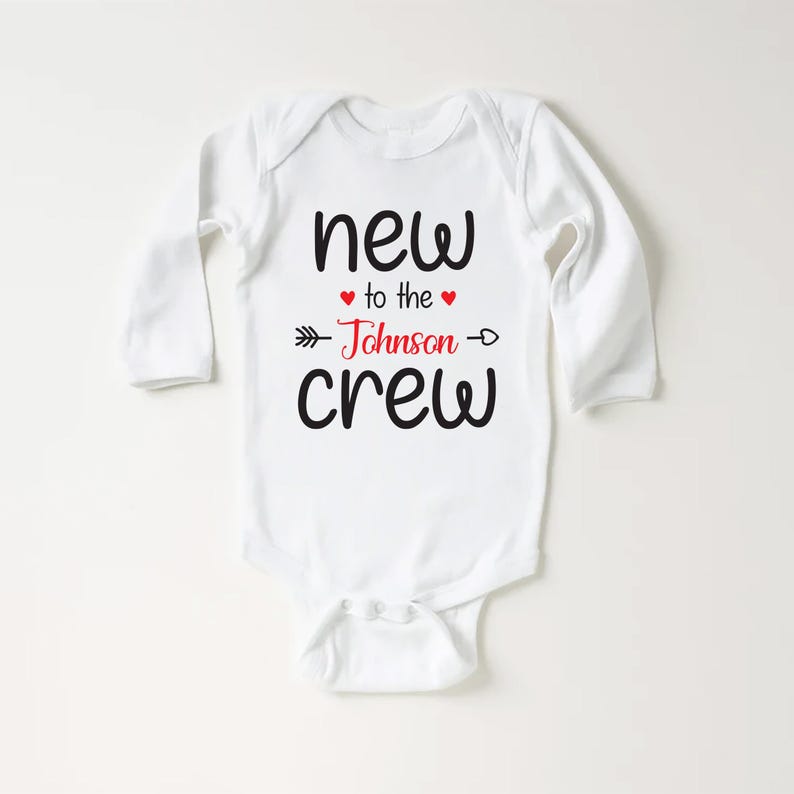 Personalized New to the Crew Baby Bodysuit, Baby Outfit for Boys or Girls