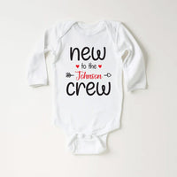 Personalized New to the Crew Baby Bodysuit, Baby Outfit for Boys or Girls