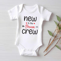 Personalized New to the Crew Baby Bodysuit, Baby Outfit for Boys or Girls