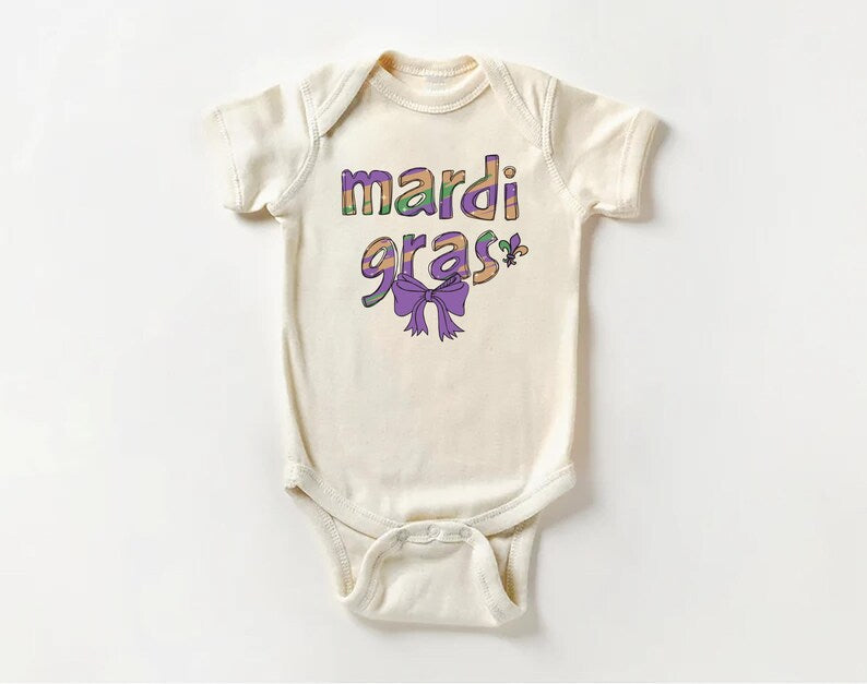 Mardi Gras Coquette Baby Shirt, Mardi Gras Baby Clothing