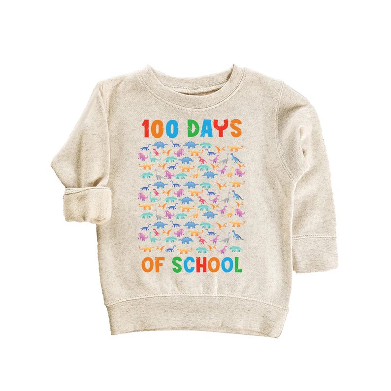 Dinosaurs 100 Days of School Toddler Shirt, Fun Dinosaur 100 Days Celebration Outfit