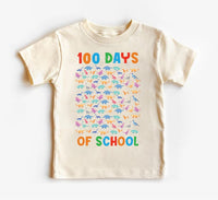 Dinosaurs 100 Days of School Toddler Shirt, Fun Dinosaur 100 Days Celebration Outfit