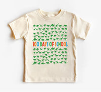 Dinosaurs 100 Days of School Toddler Shirt, Fun Dinosaur 100 Days Celebration Outfit