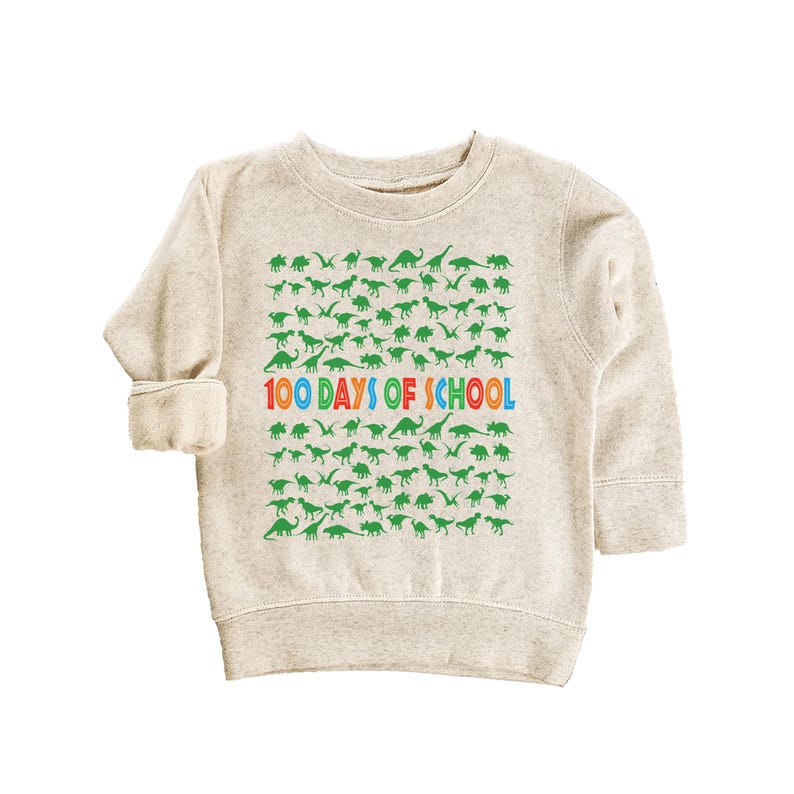 Dinosaurs 100 Days of School Toddler Shirt, Fun Dinosaur 100 Days Celebration Outfit