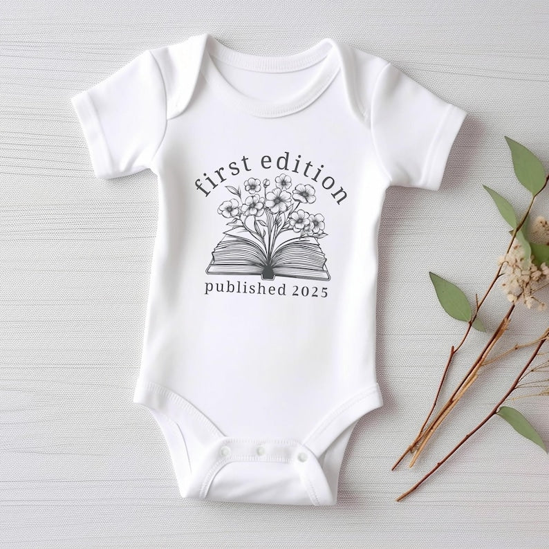 First Edition Baby Shirt, Littlest Book Club Member Outfit