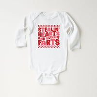Stealin’ Hearts and Bustin’ Farts Baby Bodysuit