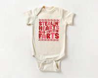 Stealin’ Hearts and Bustin’ Farts Baby Bodysuit