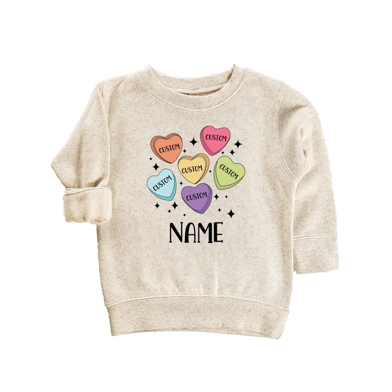 Custom Candy Hearts Baby Bodysuit, Personalized Valentine’s Day Outfit