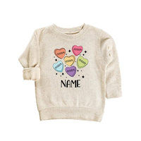 Custom Candy Hearts Baby Bodysuit, Personalized Valentine’s Day Outfit
