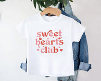 Sweethearts Club Baby Shirt, Cute Pink Valentine Outfit for Girls