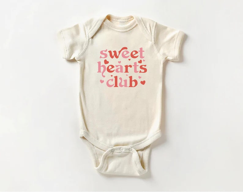 Sweethearts Club Baby Shirt, Cute Pink Valentine Outfit for Girls