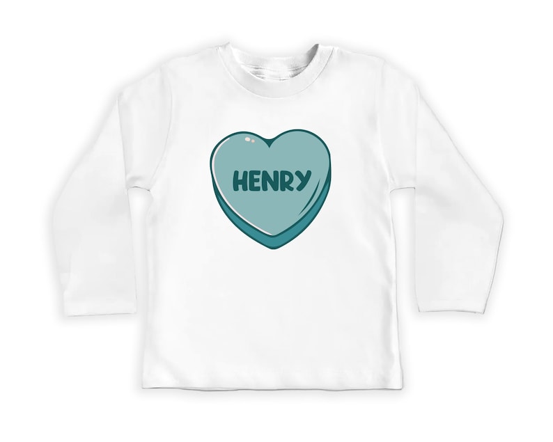 Blue Candy Heart Baby Sweatshirt, Valentine’s Day Outfit for Kids