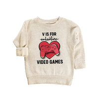 Boys Valentine’s Day Baby Bodysuit, Funny "V is for Video Games" Kids Outfit