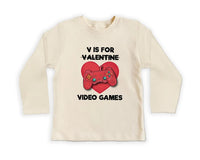 Boys Valentine’s Day Baby Bodysuit, Funny "V is for Video Games" Kids Outfit
