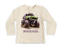 Personalized Monster Truck Baby Shirt, Custom Kids Name Birthday Gift