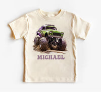 Personalized Monster Truck Baby Shirt, Custom Kids Name Birthday Gift