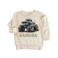 Personalized Monster Truck Baby Shirt, Custom Kids Name Birthday Gift