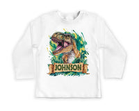 Personalized Dinosaur Baby Bodysuit, Custom Name T-Rex Kids Outfit
