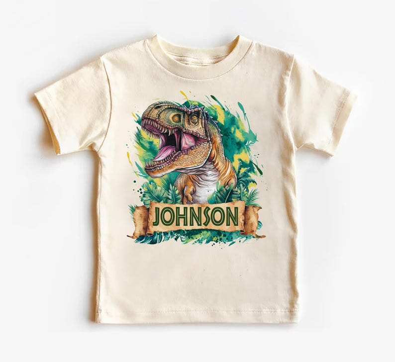 Personalized Dinosaur Baby Bodysuit, Custom Name T-Rex Kids Outfit