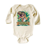 Personalized Dinosaur Baby Bodysuit, Custom Name T-Rex Kids Outfit