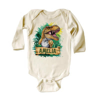 Personalized Dinosaur Baby Sweatshirt, Custom Name T-Rex Kids Outfit