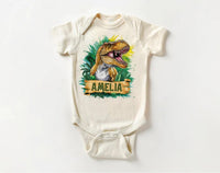 Personalized Dinosaur Baby Sweatshirt, Custom Name T-Rex Kids Outfit